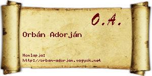 Orbán Adorján névjegykártya