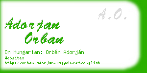 adorjan orban business card